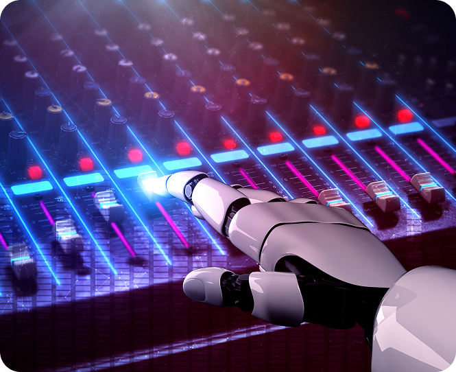 Robotic finger on mixing console